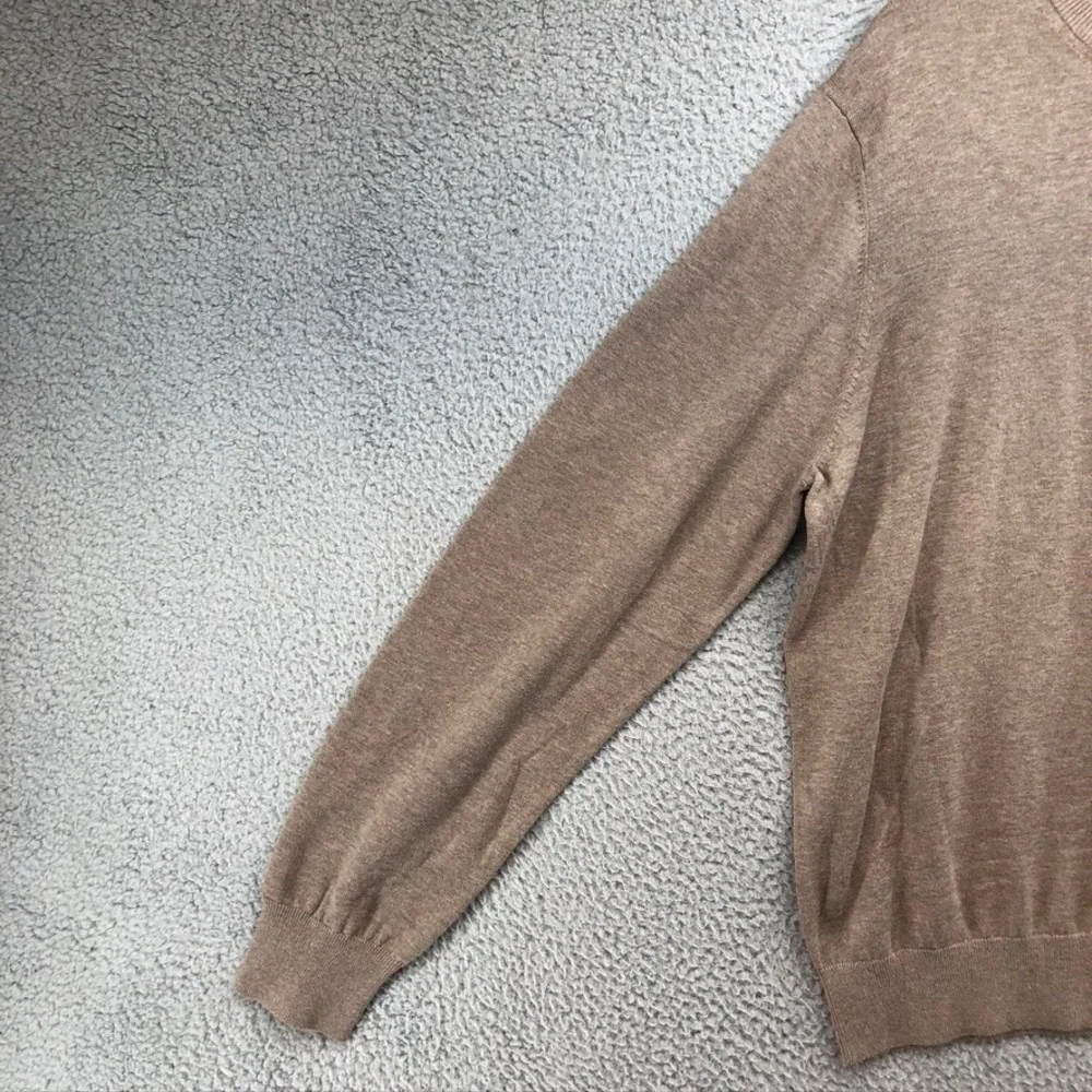 Maker & Company Cotton Sweater Jumper Mens Xl Beige Crew Neck Preppy Office
